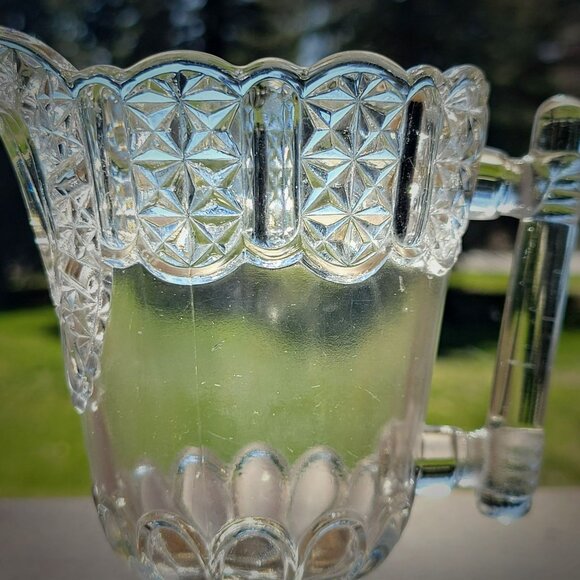 Antique EAPG Glass Creamer Adams & Co. Cottage aka Dinner Bell c.1887 USA Made - Picture 3 of 10